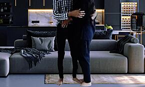 Hot desi indian couple kisses boobs and licks ass in room