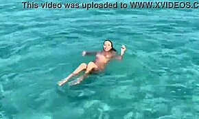 sexy monika fox swims naked in pool and sea in hot country
