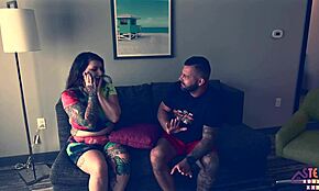 Amateur step sister screams in orgasm during rough missionary fucking.