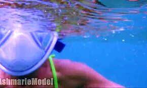 Hairy Latina Skinny Girl Underwater Pool Adventure.