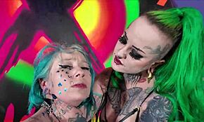 Lesbian femdom - submissive girl begs her mistress for a rough fuck