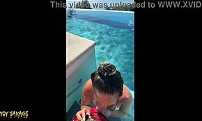 at the infinity pool in costa rica, she gives a public bj to her friend