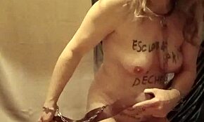 Slave Receives Belt Strikes For Indoctrination In Bondage