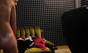 Intimate encounter with partner in homemade setting