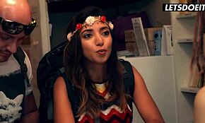 Frida Sante Ends Friendzone With Horny Brunette Blowjob Bent Over Doggystyle Cowgirl Hotel Sucking Moaning Fake Tits