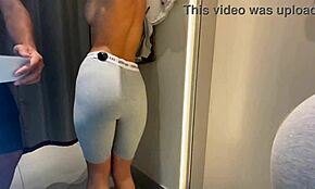 I try new outfit with risky cumshot in public mall