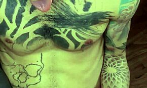 Playing with my paintbrush and my milk. My paint is my cum.