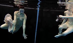 Two Czech Girls Swim in Bikini and Shower Outdoors