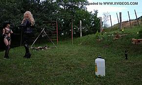 Sexy Goth Domina Trains Shemale Horseman!