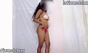 Amazing ebony queen poses in swimsuit big boobs ass!