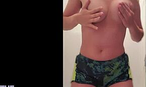 Horny teen masturbates in closet