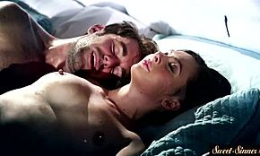 Stunning babe gets pounded and filled by sneaky stepbro