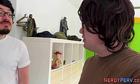 Busty British Newbie Sucking Nerd's Cock First Time