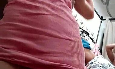 kinky selfie risky ass licking and blowjob in fitting room