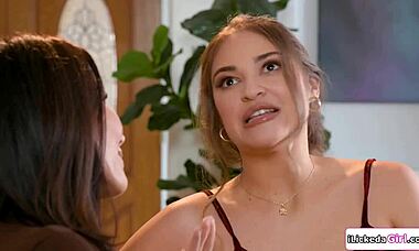 ever wonder how a big-tits lesbian stepmom licks and facesits her stepdaughter in wild oral play?