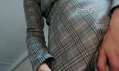 Hot brunette, are you watching me stroke my unshaved pussy in transparent panties?