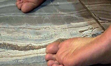 Dirty Feet Worshiped In Bugs Bunny Pose With Ruler Hits