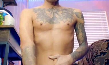 Adorable Twink Spanks Tight Ass with Dildo