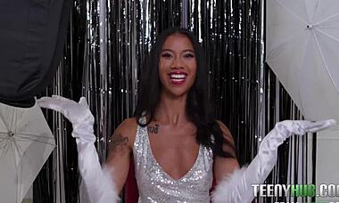 Ameena green blows mike mancini's cock with her big ass in pov!