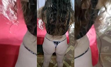 I'm showing my white ass in lingerie but I ripped my clothes while masturbating