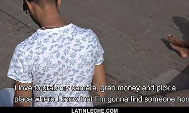 Tattooed stud fucks latino boy outdoors