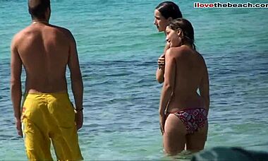 hey, we're young and topless on this beach. join us for some reckless fun outdoors.