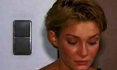 Hey, wanna see this tanned redhead take two huge cocks in a garage threesome?