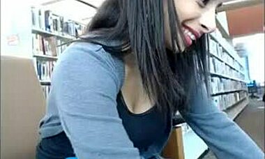 Watch This Latina Slut Fuck Her Pussy With A Toy In The Library!