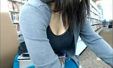 Watch This Latina Slut Fuck Her Pussy With A Toy In The Library!