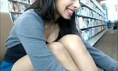 Watch This Latina Slut Fuck Her Pussy With A Toy In The Library!