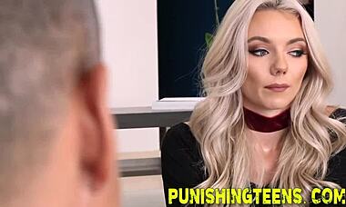 In This Bdsm Scene, A Bound Teen Babe Gets Pounded Hard And Deepthroated