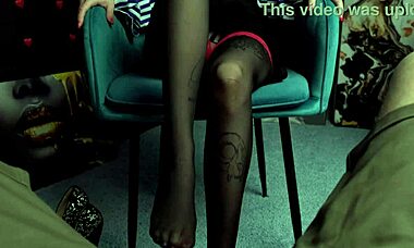 Eva, sexy boss, fucked by subordinate with buttplug and condom