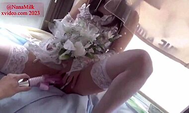 Stunning Wedding Dress Cosplay Leads To Epic Squirting Action In P-1