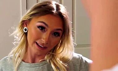 skinny teen stepsister chloe temple seducin’ her bro for free room, oops!