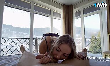 Blowjob and rough sex with escort in the hotel.