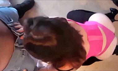 French Amateur in Satin Lingerie Doggy Fuck