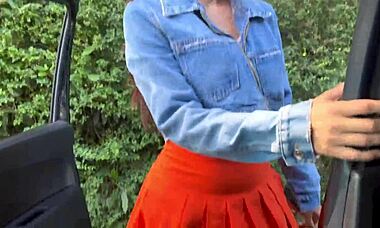 a bold guy charmed a shy girl on the street for outdoor fun