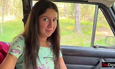 so we picked up this chick in the car, drove to the forest, and just went at it hard.