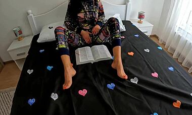 is my slutty stepmom fingering her pussy to orgasm for the neighbors?