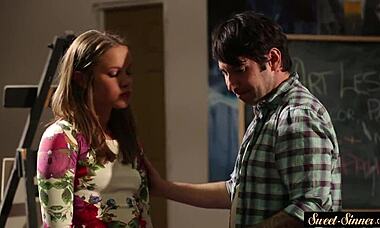 I’m obsessed with this teen babe getting doggystyled hard during art class. It feels so wrong!