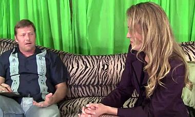 Blonde Babe in Fishnet Stockings Enjoys Hard Fucking