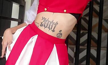 Petite Brunette Uses Purple Dildo Right After School for Double Orgasms