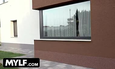 Wow, this hot milf in a bikini seduces the neighbor boy for his jizz! 😍