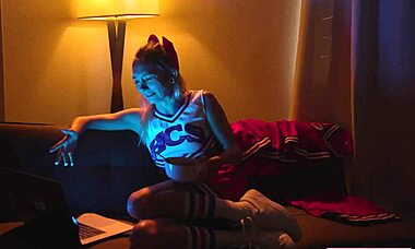 Blonde Cheerleaders Lick and Toy Each Other's Pussies