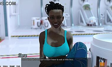 Helping curvy Zara in stranded space adventure