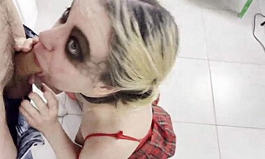 harsh control over a squirting girl with kitchen anal