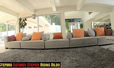 Stepsis Caught with Toy Sucks Stepbro's Cock to Keep Quiet