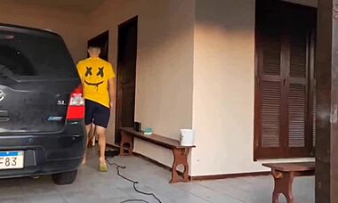 I gave it to my husband's friend while he was mowing the lawn in the backyard