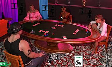 Nasty city hentai game episode two features strip poker and gloryhole footjob