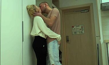 busty ex begged for a quick hotel fuck, fed her cum